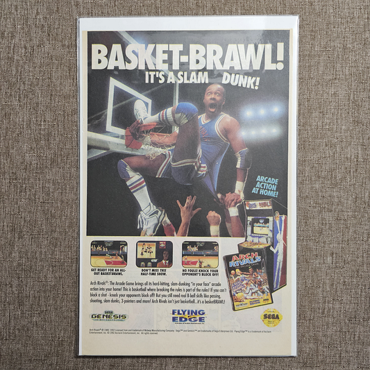 🏀 1992 Arch Rivals Basketball SEGA Genesis Game Print Ad