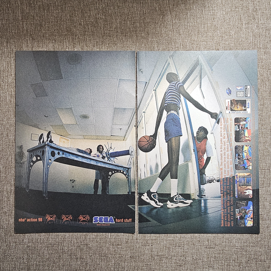 🏀 1998 Kobe Bryant Sega NBA Action 98' 2 Page Basketball Game Print Ad