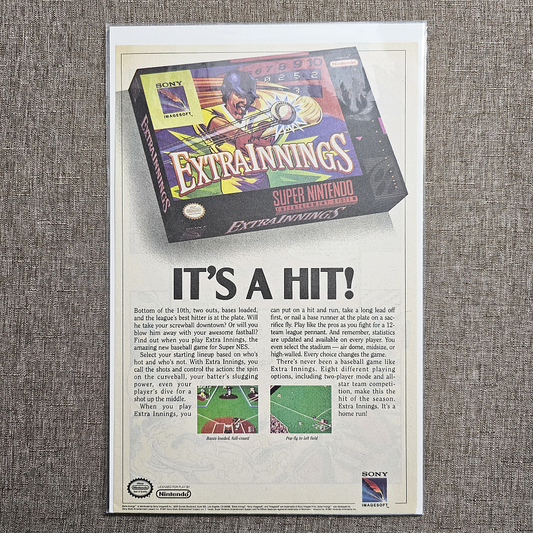 ⚾ 1992 Extra Innings Baseball Game Print Ad