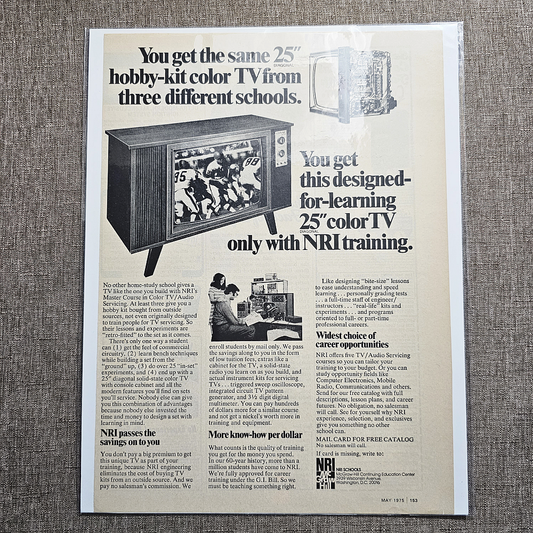 📄 1975 NRI School Football Themed Print Ad